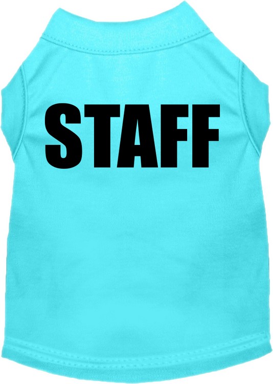 Staff Costume Screen Print Dog Shirt Aqua Size XXL